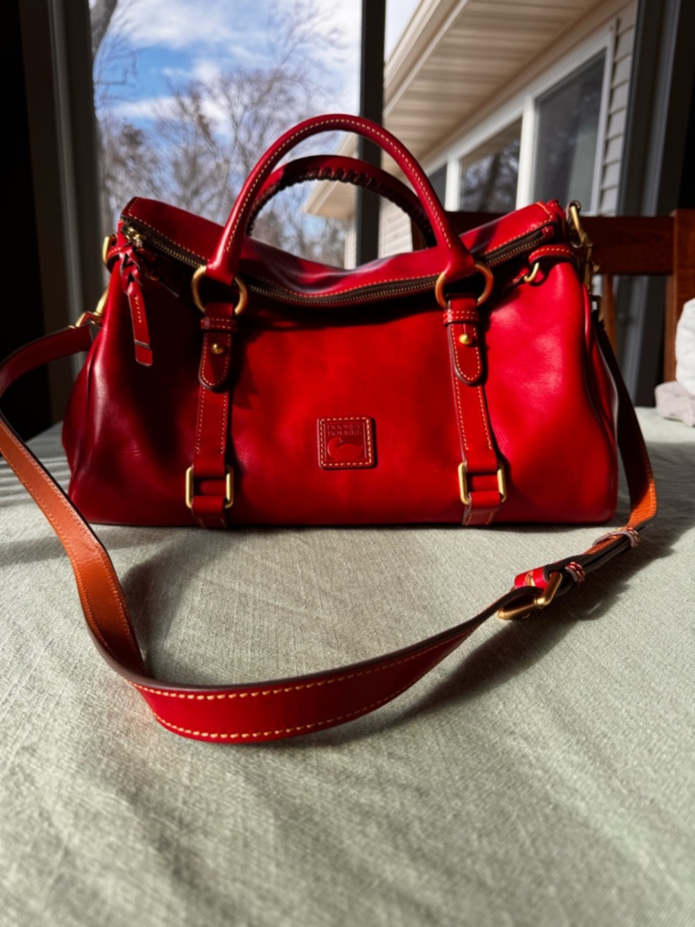 Dooney & Bourke Bright Red Florentine Satchel Large - Picture 7 of 9